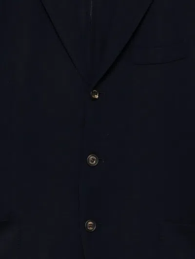 Eleventy Three-button Wool Jacket In Blue