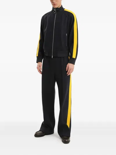 条纹细节拉链夹克