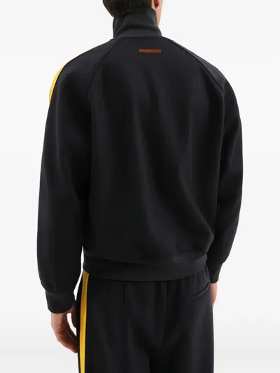 条纹细节拉链夹克