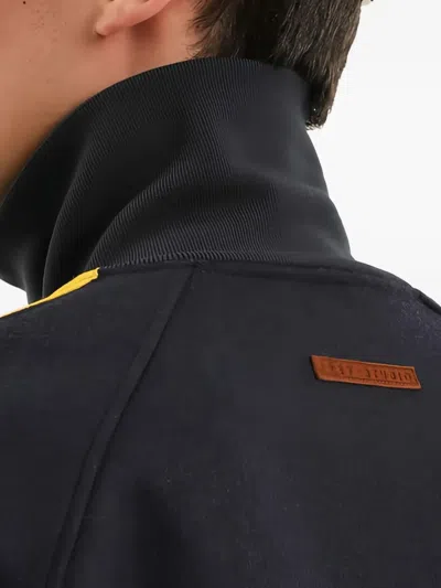 条纹细节拉链夹克