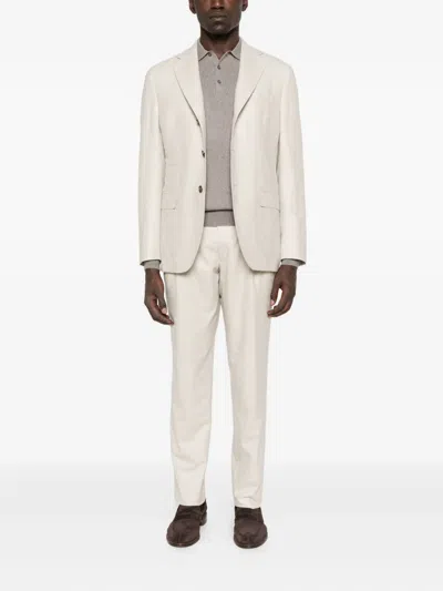 Eleventy Three-button Wool Suit In Neutral