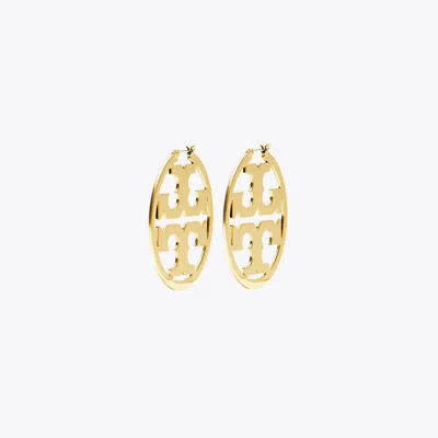 Tory Burch Miller Hoop Earring In Tory Gold