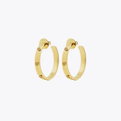 Tory Burch Miller Stud Hoop Earrings In Gold