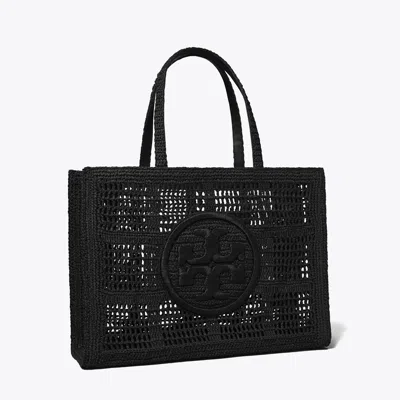 Tory Burch Borsa Shopping Ella Grande In Rafia Nera  Donna In Black