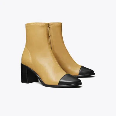 Tory Burch Cap-toe Heeled Ankle Boot In Yellow