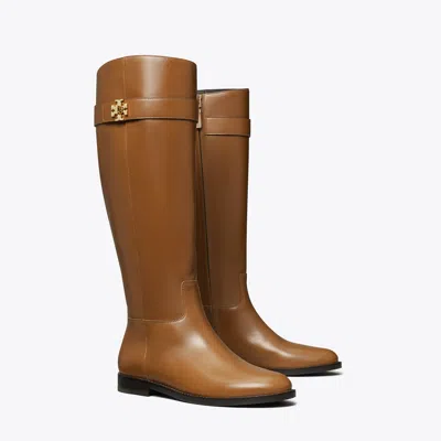 Tory Burch Turnlock Riding Boot, Wide In Brown