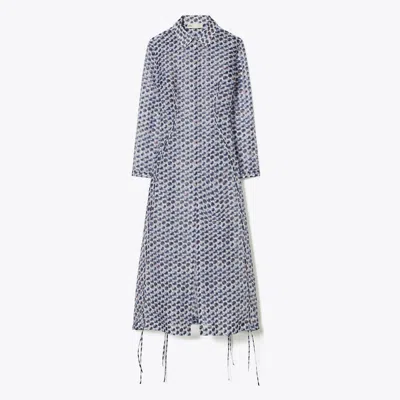 Tory Burch Silk Organza Shirtdress In Multi
