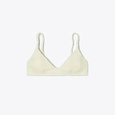 Tory Burch Terry Logo Bikini Top In White