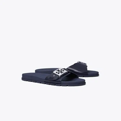 Tory Burch Buckle Slide Sandal In Blue