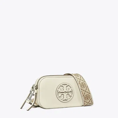 Tory Burch Miller Mini Leather Crossbody Bag In White