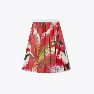 Tory Burch Printed Twill Skirt In Multi