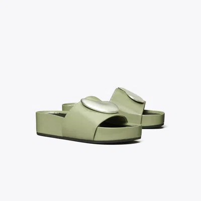 Tory Burch Patos Platform Slide Sandal In Green