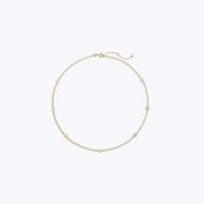 Tory Burch Kira Pearl 18kt Gold-plated Necklace In Gold