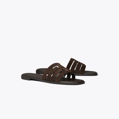 Tory Burch Cut-out Suede Straps Sandals In Brown