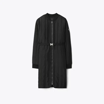 Tory Burch Nylon Padded Quilt Coat In Black