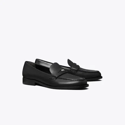 Tory Burch Classic Penny Loafers In Calf Leather In Black