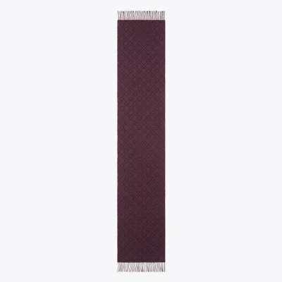 Tory Burch Monogram Oblong Scarf In Brown