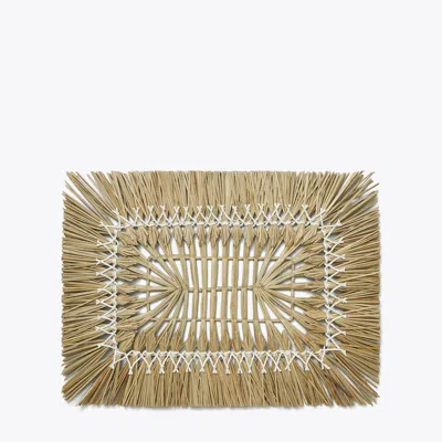 Tory Burch Rectangle Raffia Placemat, Set Of 4 In Brown