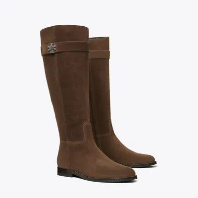 Tory Burch Turnlock Knee High Riding Boot In Brown