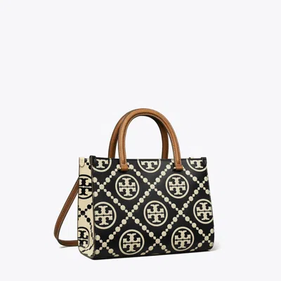 Tory Burch T Monogram Contrast Embossed Top-handle Tote In Multi