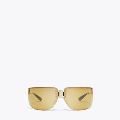 Tory Burch Shield Runway Sunglasses In Brown