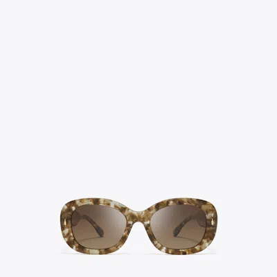 Tory Burch Miller Oval Sunglasses In Brown