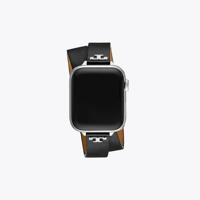 Tory Burch T Double Wrap Band For Apple Watch® In Black