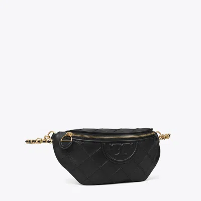 Tory Burch Fleming Soft Quilted Leather Belt Bag In Black