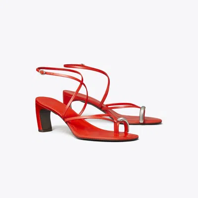 Tory Burch Pierced Multi-strap Heeled Sandal In Multi