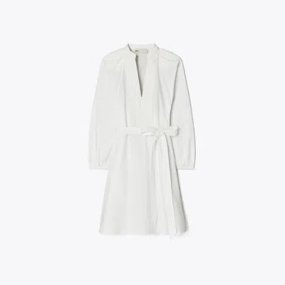 Tory Burch Balloon Sleeve Cotton Tunic Dress In White