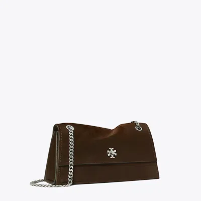 Tory Burch Kira Turnlock Suede Shoulder Bag In Brown