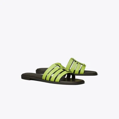 Tory Burch Strappy Flat Sole Open Toe Slippers In Green