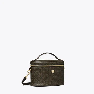 Tory Burch T Monogram Coated Canvas Soft Vanity Case In Brown