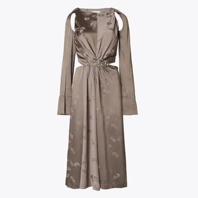 Tory Burch Twisted Viscose Dress In Brown