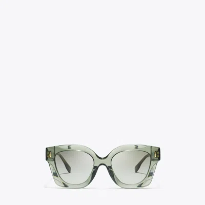 Tory Burch Miller Square Sunglasses In Green
