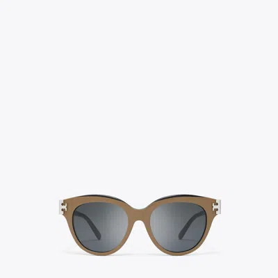 Tory Burch Eleanor Round Sunglasses In Brown