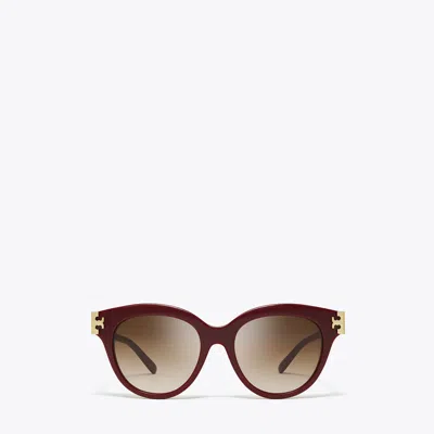 Tory Burch Eleanor Round Sunglasses In Brown