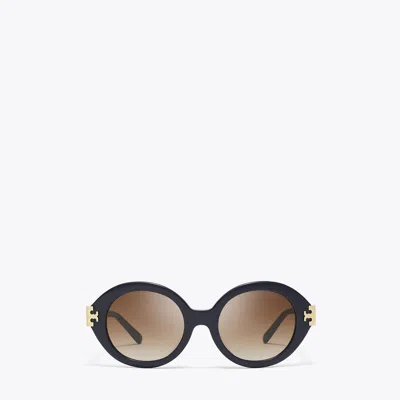 Tory Burch Eleanor Oval Sunglasses In Burgundy