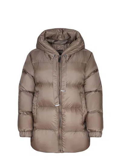 Max Mara The Cube Drop-resistant Canvas Down Jacket In Neutral