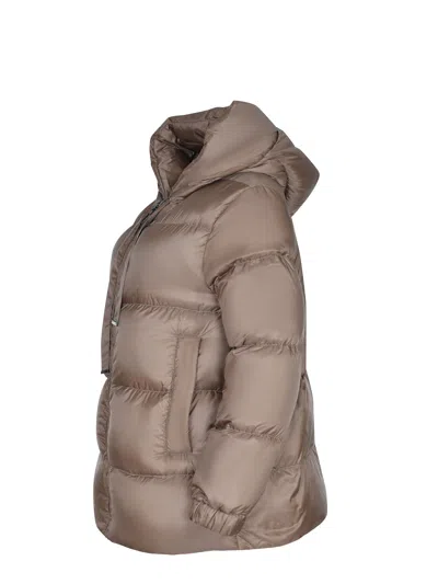 Max Mara The Cube Drop-resistant Canvas Down Jacket In Neutral