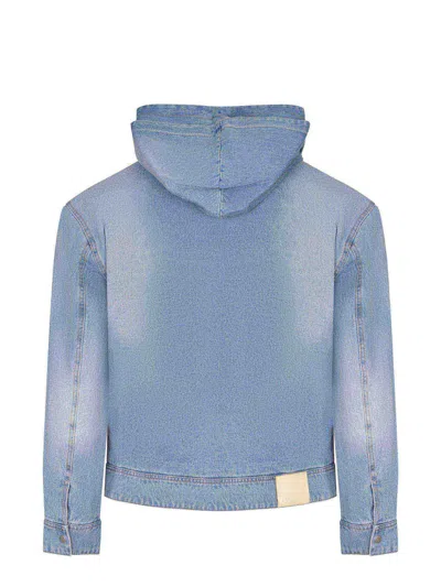 Axel Arigato Hooded Denim Jacket In Blue