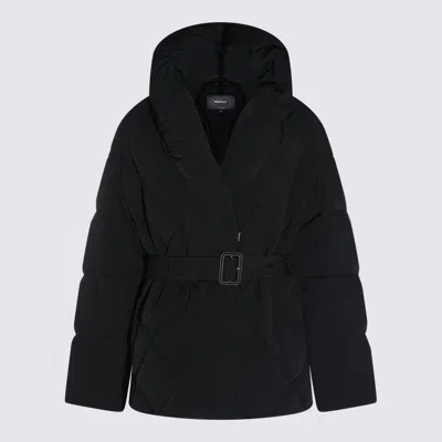 Mackage Olive Belted Quilted Down Jacket In Blue