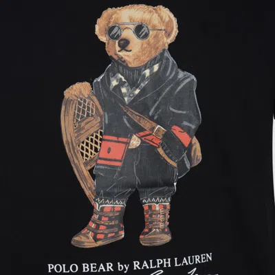 Polo Ralph Lauren Mens Fa25 Black Holiday Bear Bear-print Short-sleeve Cotton T-shirt In Black