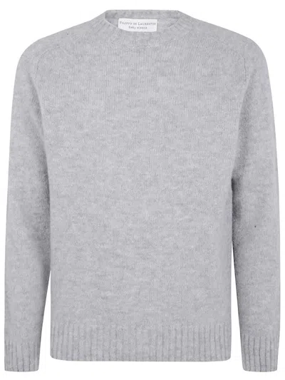 Filippo De Laurentiis Raglan Sleeves Round Neck Sweater In White