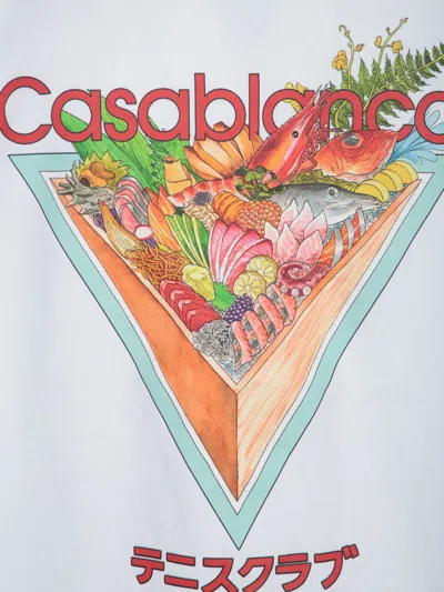 Casablanca Mens Tennis Club Icon Regular-fit Graphic-print Cotton T-shirt In White