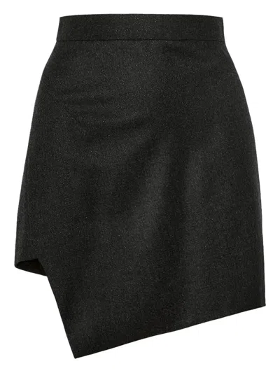 Vivienne Westwood Mini Infinity Skirt Metallic Brushed Wo. Charcoal 46 Women In Gray