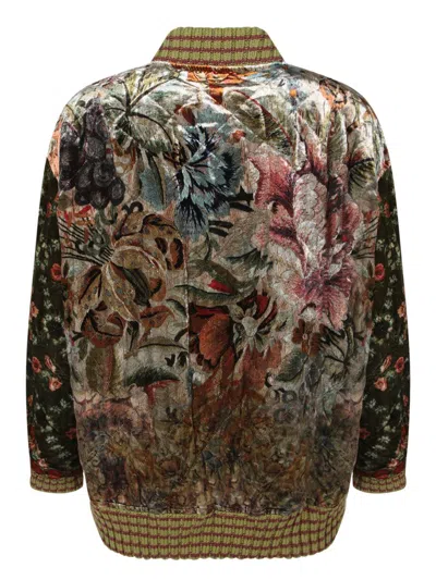 Pierre-louis Mascia Pierre Louis Mascia Printed Silk Blend Bomber Jacket In Multi