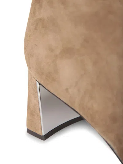 Tory Burch Georgia Suede Ankle Boots With Block Heel In Brown