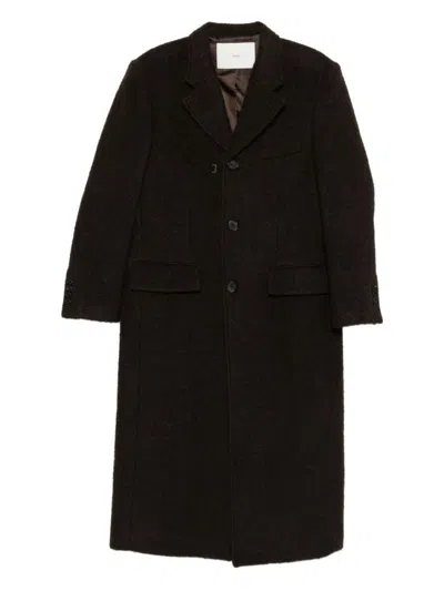 Dunst Brown Single-breasted Wool-blend Coat In Brown