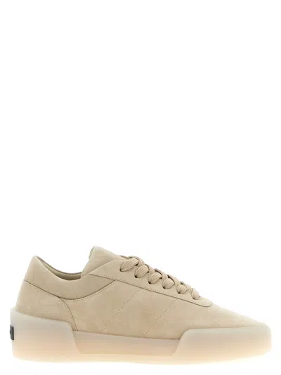 Fear Of God Low Top Suede Sneakers With Rubber Sole In Neutral